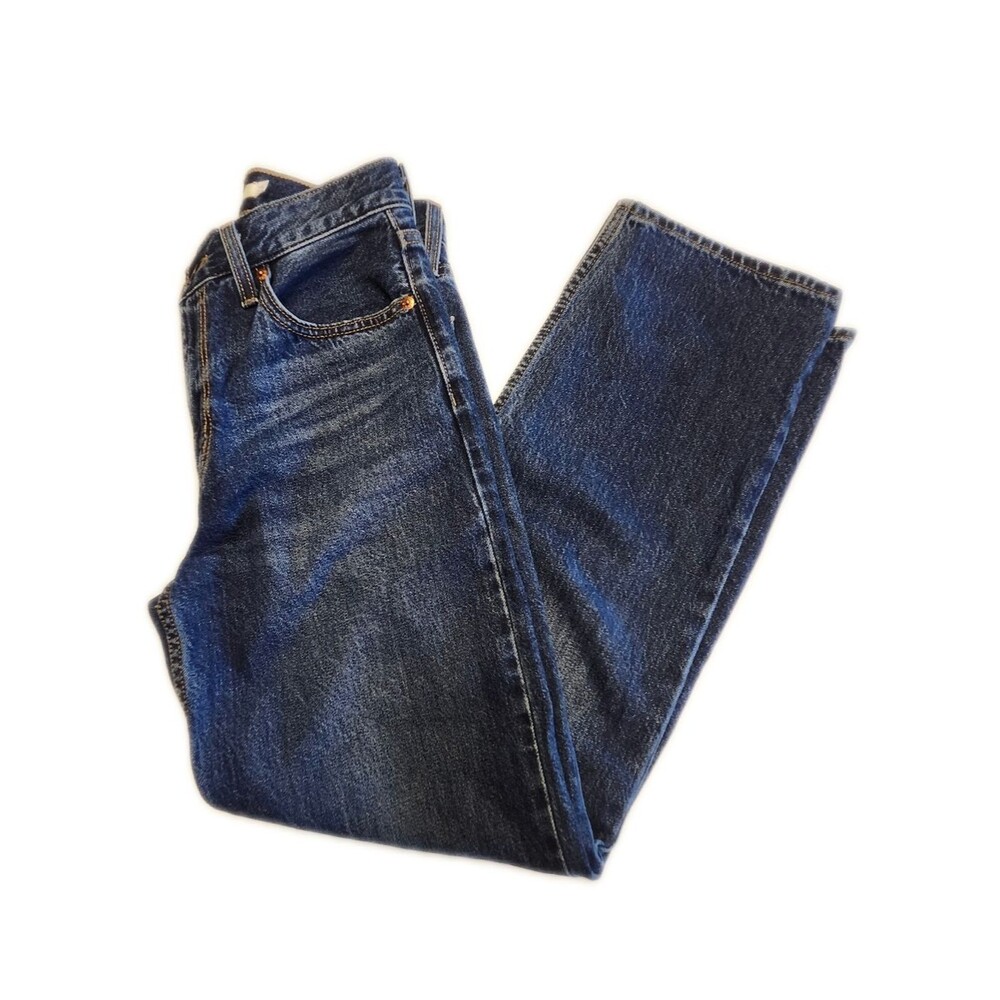 Levi's Premium High Rise Dad Jeans, Dark Wash, 100% Cotton, 25x30
